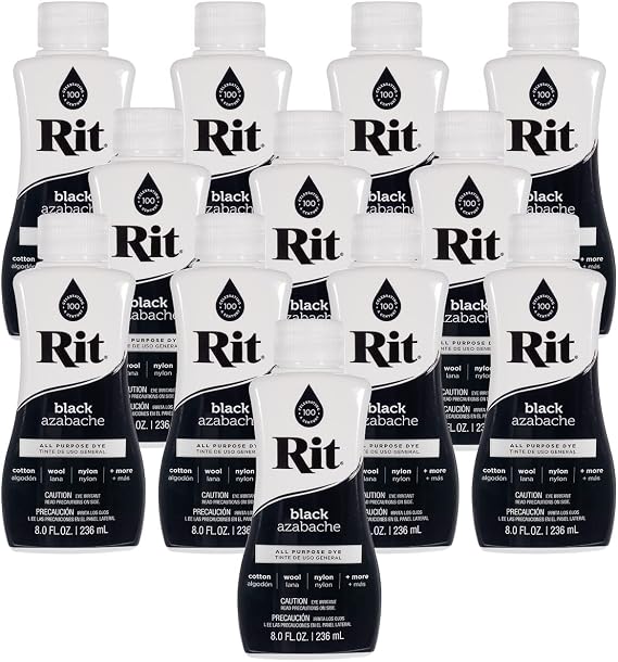 Rit All-Purpose Liquid Dye | 12 Pack | Works with Cotton, Silk, Wood, and Other Fabrics/Fabric Blends | Create Custom Colors and Designs