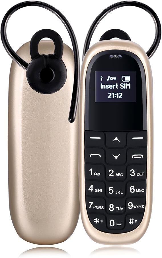Mini Mobile Phone K1 0.66 Inch Small Screen Bluetooth Dialer Ultra Thin Portable Earphone Bluetooth 3.0 Golden