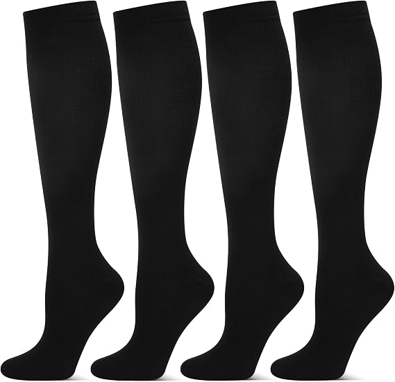 Zuimei 2 Pairs Compression Socks for Women&Men Circulation 20-30 mmhg Flight Socks Knee High Compression Stockings for Athletic Nurse Running Travel