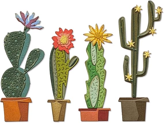 Sizzix Thinlits Dies By Tim Holtz 9/Pkg-Funky Cactus -665365