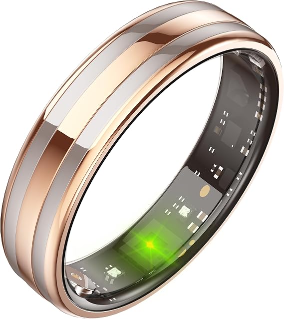 Smart Ring Ultra Narrow Slim Fitness Rings Heart Rate Monitor Sleep Tracker Blood Oxygen Health Tracker Step Counter Calorie Pedometer Waterproof Intelligent Smart Rings for Women Ladies Men #M/#6
