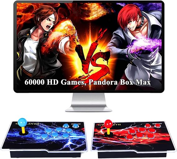 GWALSNTH 60000 in 1 Pandora Box Max Arcade Games Console, Plug and Play Video Games,1280X720 HD Display, 49 Game Emulators,128GB TF Card,Up to 4 Players