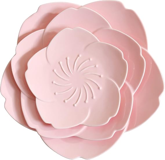 Jusalpha Pink Cherry Blossom 3-Piece Dinnerware Plate set (Cherry blossom plate set (3)