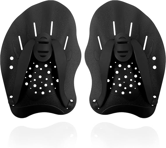 Swim Paddles Hand, Swim Paddles for Lap Swimming - Swim Hand Paddles with Adjustable Straps, Swimming Equipment for Women Men Children (1 Pair)