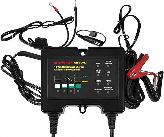 2012 12V 2Amp Smart Battery Charger, Maintainer & Desulfator - Automatic Trickle Charger for Car, Motorcycle, Lawn Mower, RV - for Winter & Long-Term Storage