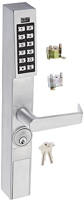 Alarm Lock-DL120026D1 Trilogy T2 100-User Narrow Stile Electronic Digital Keypad Outside Trim, Satin Chrome Finish