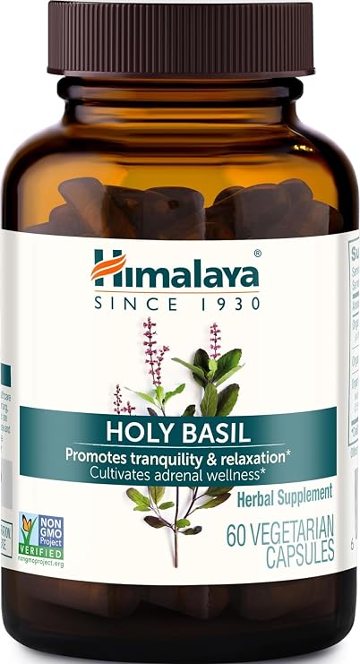 Himalaya Holy Basil Supplement, Reduce Cortisol, 720mg, 60 Capsules