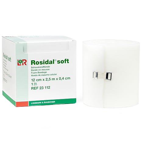 Rosidal Soft Foam Padding, Foam Dressing & Lymphedema Padding for Compression Distribution, 12cm x .4cm x 2.5m (4.7" Wide x .16" Thick x 2.7yds.), Sold Indvidually