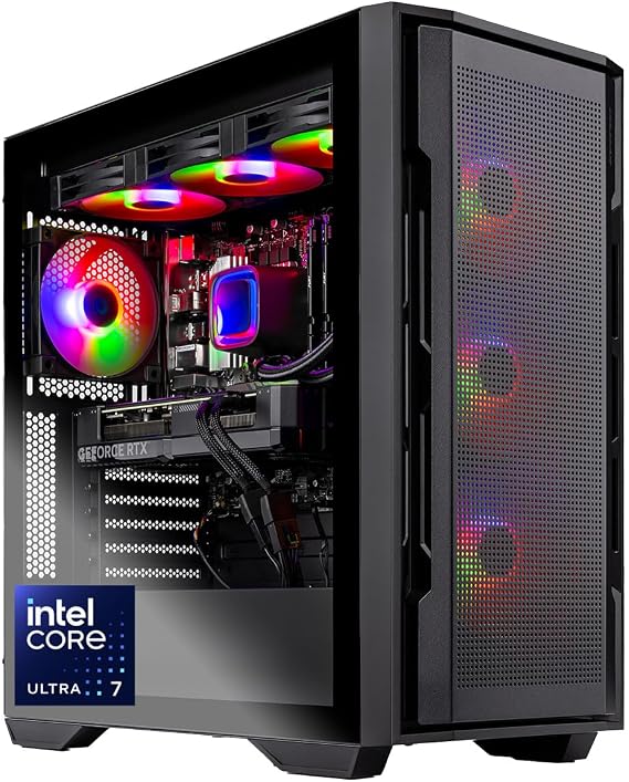 Skytech Gaming Rampage Gaming PC, Ultra 7 U7 265F, RTX 5060 Ti 8GB | 32GB DDR5 RAM 6000, 1TB Gen4 NVMe M.2 SSD, Windows 11, 850W GOLD ATX 3 PSU, 360 ARGB AIO , Wi-Fi 6, Desktop