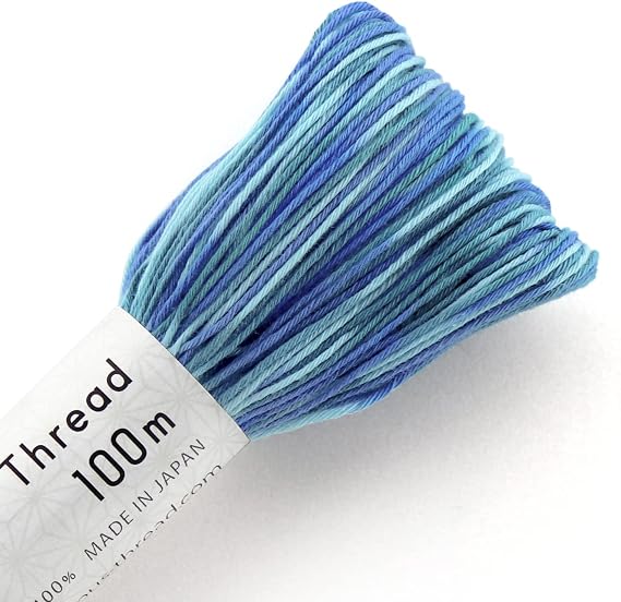 Olympus Sashiko Thread 100meters - Variegated(#191 Blue/Green) - 100% Cotton