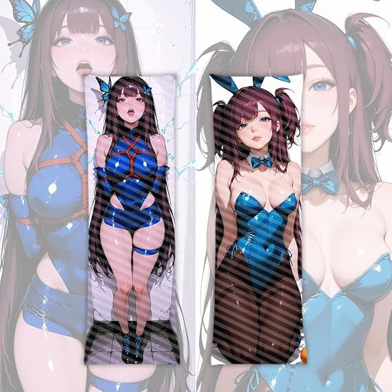 Otaku Double Side Full Body Bed Pillow Covers, Japanese Anime Cute Waifu 40x120cm Hugging Body Dakimakura Cushion Cover