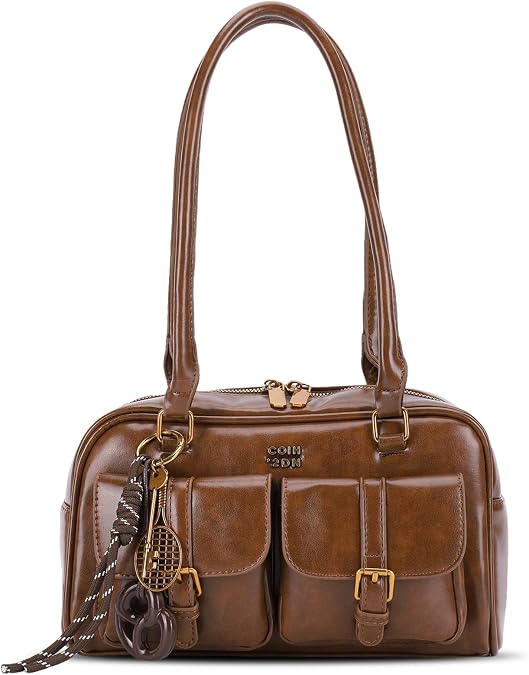 Shoulder Bag Retro Top Handle Bag Y2k 90s Multiple Pockets Designer Handbag Soft Trendy Underarm Purse