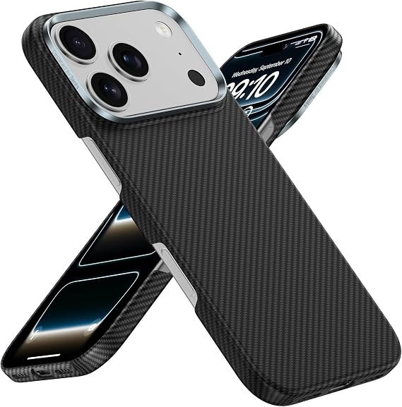 BENKS ArmorAir Case for iPhone 17 Pro, Compatible with Magsafe, Ultra Slim & Lightweight Minimalist Case Built with Dupont Kevlar Aramid Fiber, Black