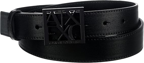 Armani Exchange Women's Tonal Plate Logo Buckle Belt