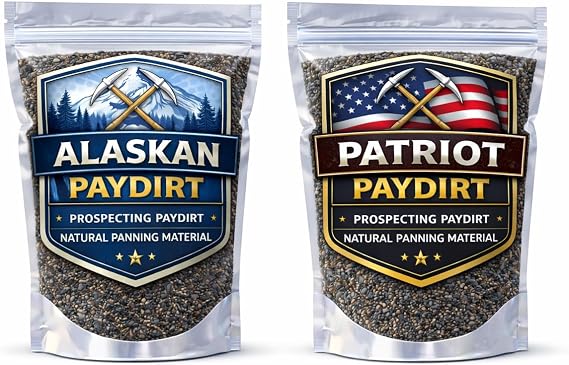 AS Alaskan Gold Paydirt Real Gold Bearing Dirt for Gold Panning & Prospecting, Natural Mining Concentrates
