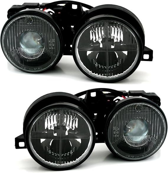 Headlight Set Black with Crosshair for BMW 3 Series E30 (11/1982-10/2094)
