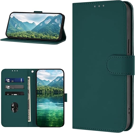 For Xiaomi Poco X3 Pro/Poco X3 / Poco X3 NFC Case Flip Case PU Leather Case [Card Slot] Protective Case Shockproof Flip Wallet Case for Poco X3 Pro / X3 / X3 NFC Mobile Phone Case (Green)