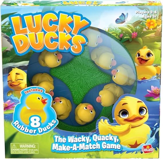 Goliath Lucky Ducks Game | Includes 8 Rubber Ducks | Develops Memory Matching Skills for Preschoolers | 2-4 Players, Ages 3+