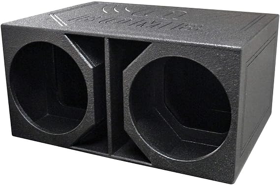 Q Power QBOMB15VL Dual 15-Inch SPL Vented Speaker Box with Durable Bed Liner Spray