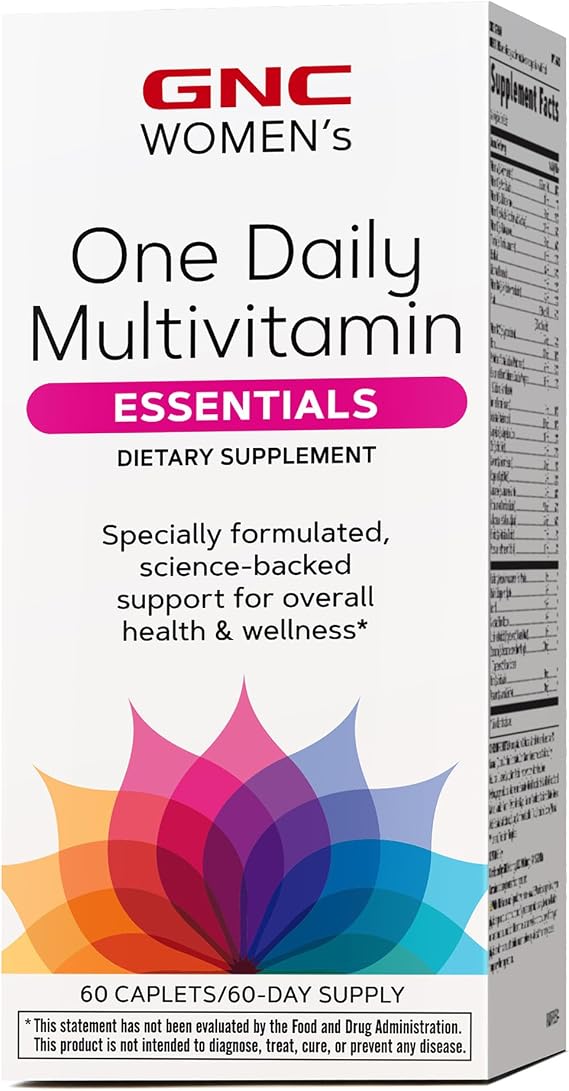 GNC Women's One Daily Multivitamin Essentials - Womens Daily Multivitamin for Overall Wellness - Daily Nutritional Support - High-Potency Vitamin Blend - Gluten-Free - 60 Count (60 Servings)