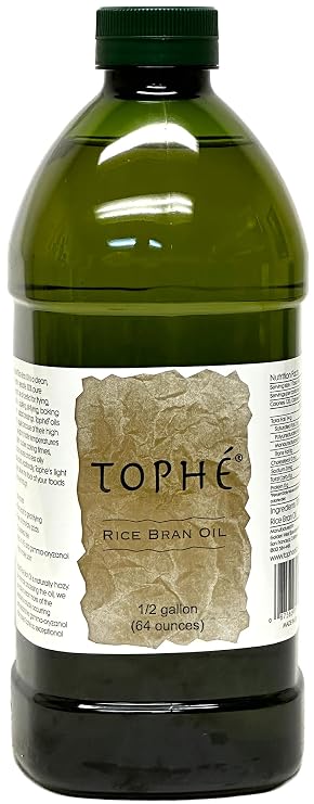 Tophe Rice Bran Oil, non-GMO, 1/2 Gallon (64 oz)