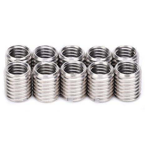 M10 to M8 Thread Reducer 10Pcs Insert Nut Thread Repair Sleeve Threaded Bushing Screw Reducing Conversion Tool Insert Nut