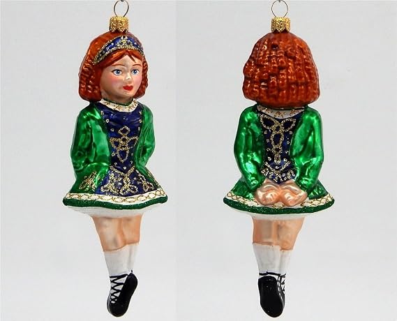 Irish Step Dancer - Polish Glass Christmas Tree Ornament
