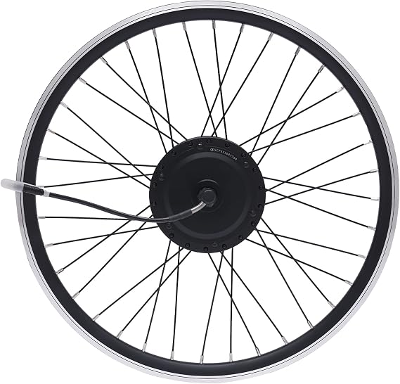 Electric Bicycle Motor Kit,36V 500W Front Wheel E-Bike Conversion Kit,Cycling Hub Conversion Dual Mode Controller for Mountain Road Commuter Bicycle,24in Black