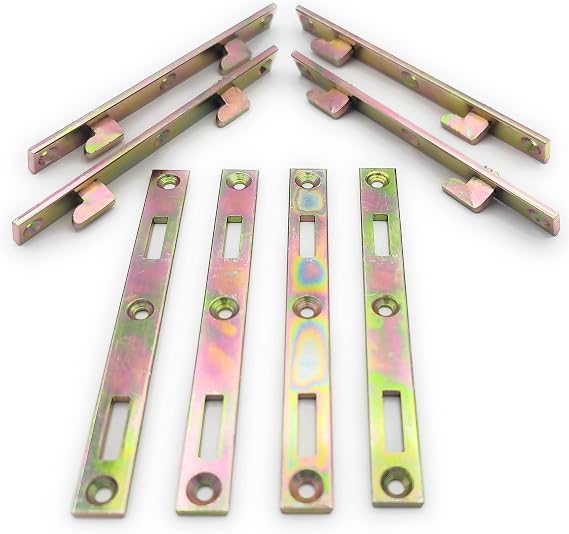 METAL MAGERY Bed Rail Fasteners 6" Set of 4 Bed Rail Brackets Heavy Duty Bed Frame Rail Hardware