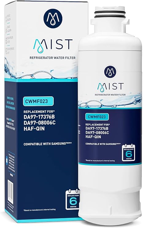 Mist HAF-QIN/EXP Refrigerator Water Filter Replacement for Samsung DA97-17376B, DA97-08006C, Refrigerators RF23M8570SR, RF28R7351SR NSF 42 Certified 1 Pack