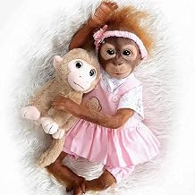 ZIYIUI 22 Inch Reborn Monkey Dolls Soft Vinyl Realistic Handmade Reborn Baby Dolls 55cm Newborn Baby Dolls Real Life Baby Dolls with Gift Box for Kids Age 3+(Girl Monkey Dolls)