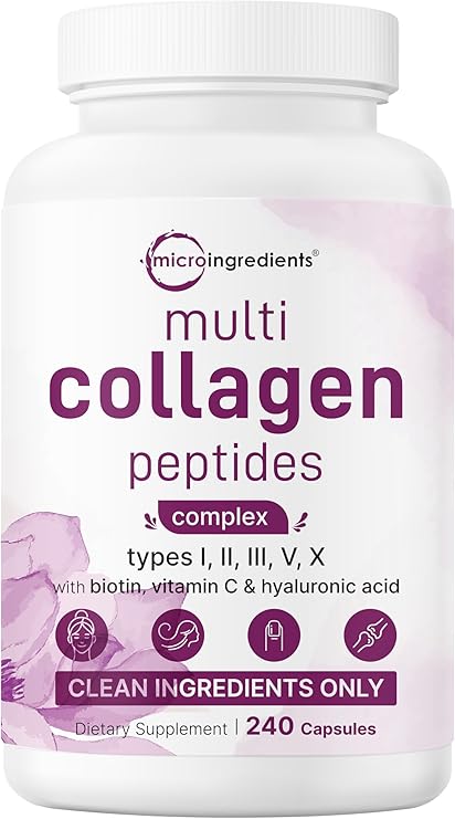 Micro Ingredients Multi Collagen Peptides Pills, 240 Capsules