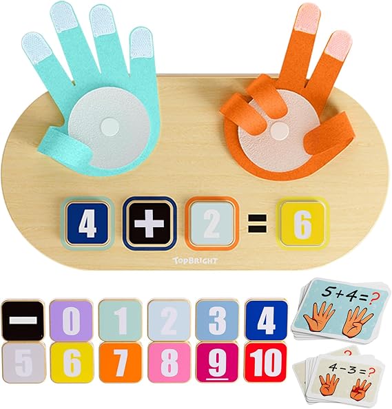 TOP BRIGHT Educational Learning Number Toy for Toddler - Finger Counting Math Toys, Homeschool Supplies for Math Manipulates, Number Counting Blocks for Kids, Montessori Toy for 3 Year Old | Homeschool Supplies for Math Manipulates, Number Counting Blocks for Kids, Preschool Toys, Montessori Toy for 3 Year Old