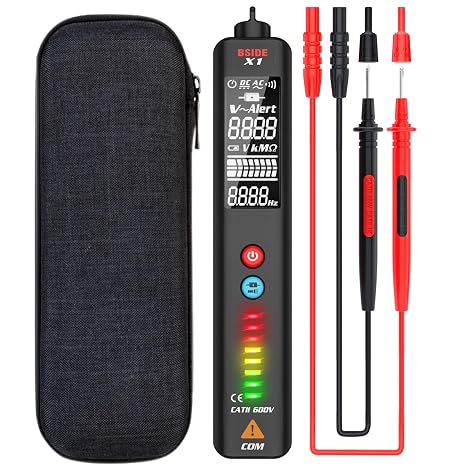 Bside Voltage Tester EBTN LCD Multimeter Non-Contact AC Voltage Detector Pen with Adjustable Sensitivity, LED Flashlight, Dual Range 6V~1000V/90V~1000V