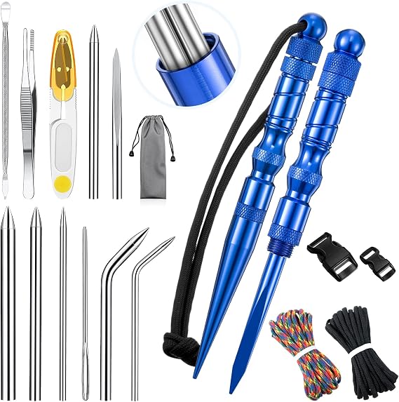 Shimeyao 12 Pcs 2026 Update Paracord FID Knotter Tools Set, Blue
