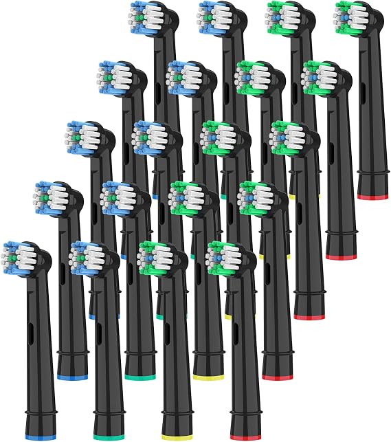 20 Pack Toothbrush Heads Compatible with Oral B Braun, Professional Electric Brush Heads for Vitality Pro Smart Genius Series, Gentle Cleaning Care for Gums