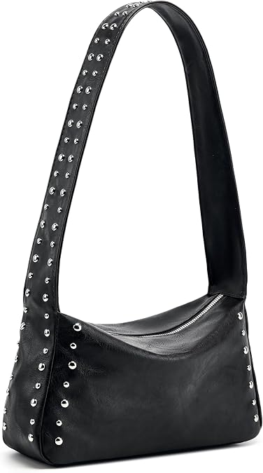 Studded Handbag for Women - Extended Shoulder Strap Design Y2k Shoulder Bag 90s 2000s Vegan Small Vegan Trendy Purse