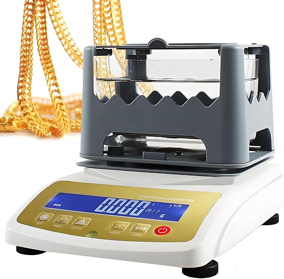 Gold Purity Tester Machine with Lcd Display, Gold K Value Tester, Gold and Silver Tester, 0.001g/Cm³ Accuracy Gold Tester Machine, Precious Metal Densimeter Density 1200K