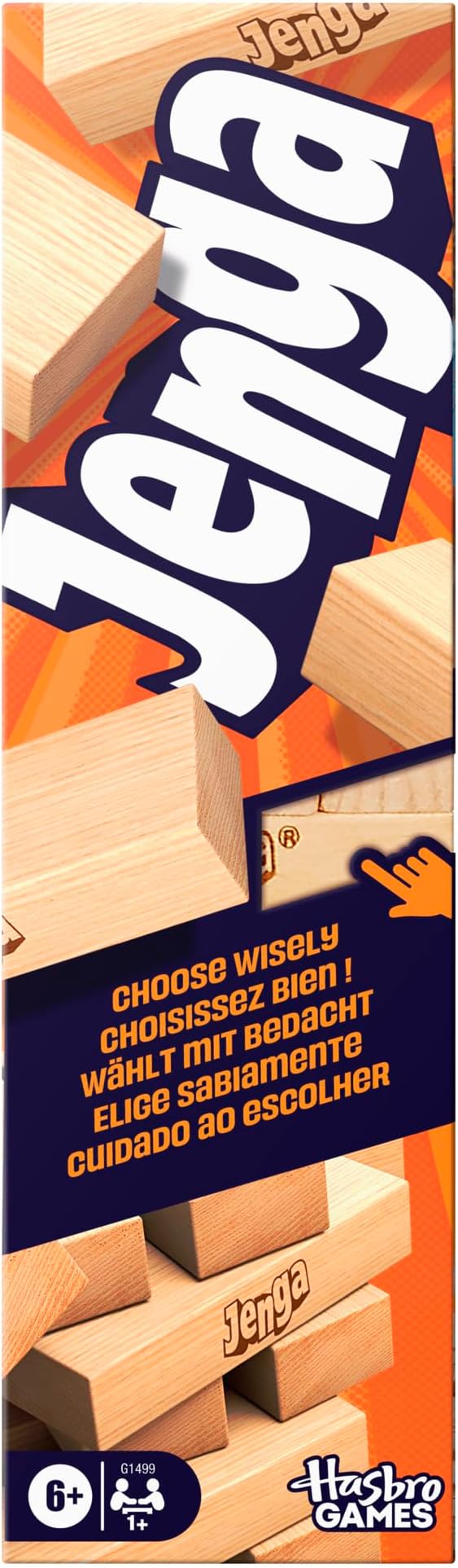 Hasbro Resmi Jenga Oyunu (2025) | Ücretsiz Web Uygulaması ile Daha Fazla Oyun Seçeneği (Zorunlu Değildir) | Ahşap Blok Denge ve Kule Dizme Oyunu | 6 Yaş ve Üzeri | 1+ Oyuncu