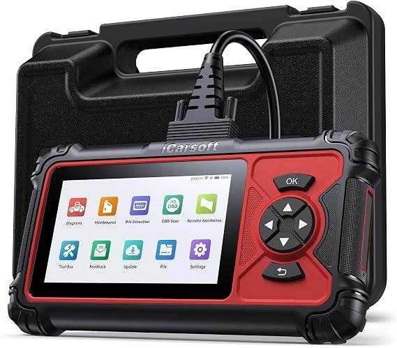 iCarsoft HD V4.0 Heavy Duty Truck Scanner with 8 Reset, Full System Diagnostic Tool, D P -F Re-gen/Injector Coding/Li-mit Setting, 2 in 1 Code Reader for Car & Truck Cummins/Detroit/Caterpillar/Hino