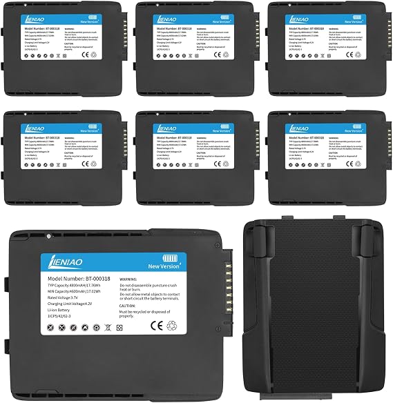8 Pack for Zebra Scanner Battery TC77 BT-000318 [New Version 4800mAh] for Zebra TC77 Battery TC70 TC70x TC72 TC75 TC75x TC700H TC700K TC77HL TC720L Barcode Scanner BT-000318-01