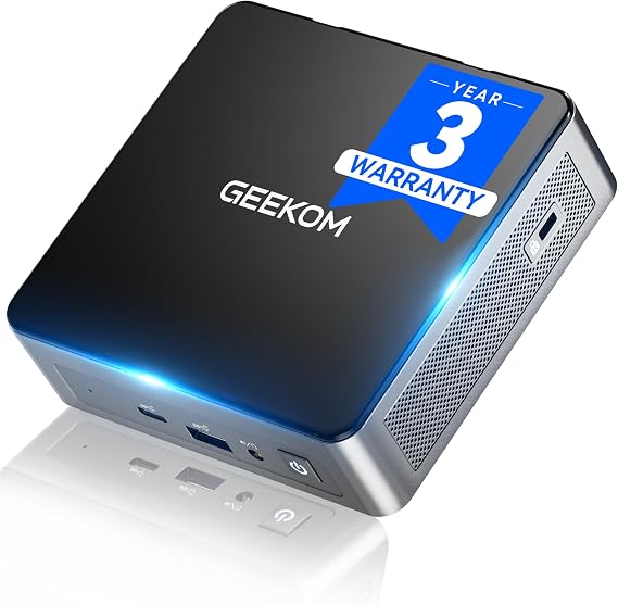 GEEKOM Corporate Choice Air12 2026 Mini PC, Intel PT7505(Beats N95/3300U) | 8GB RAM (Expandable)+256GB SSD, Triple 8K Display,Pre-installed OS, 5xUSB/WiFi 6/BT5.2 for Home/Office/School