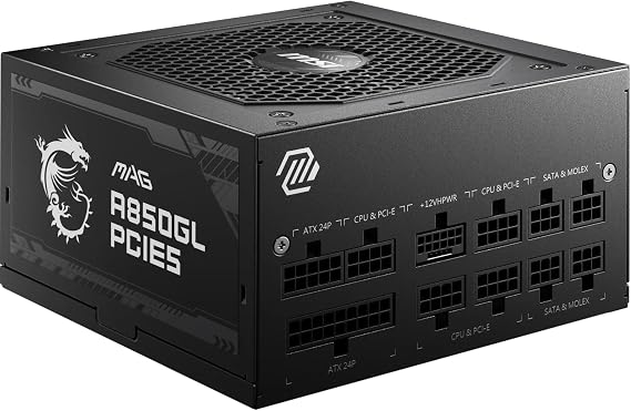 MSI MAG A850GL PCIe5 850W 80+ Gold Full Modüler Gaming Güç Kaynağı Siyah