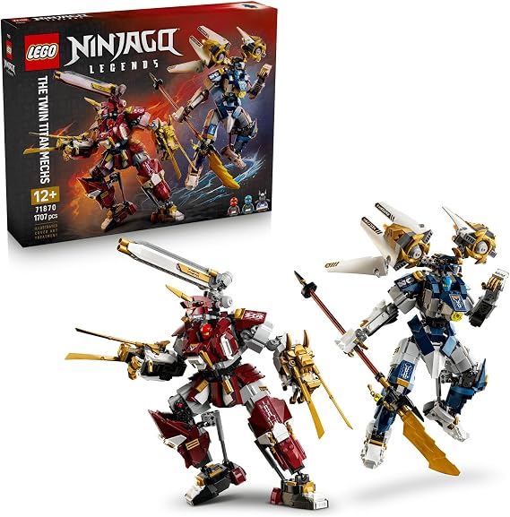 LEGO NINJAGO İkiz Titan Robotları 71870 | 12 Yaş ve Üzeri Çocuklar için Oni Savaşçısı ve Nya Minifigürleri İçeren Oyuncak Yapım Seti, Doğum Günü Hediyesi, 1707 Parça