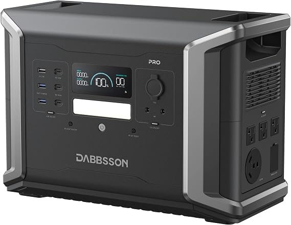Dabbsson 1382Wh Power Station, 2400W Rated, 80% Charged in 32 Minutes, Expandable to 4600W 11.3kWh, DBS 1400Pro NEMA TT-30R Outlet,100W USB-C,1200W Solar Input, Solar Generator for Home Backup Outdoor