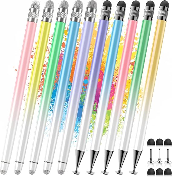 10 PCS Stylus Pen,2-in-1 Stylus Pen for Touchscreen,High Precision and Sensitivity,Suitable for iPhone/ipad/Android Tablets,Compatible with All Touch Screens