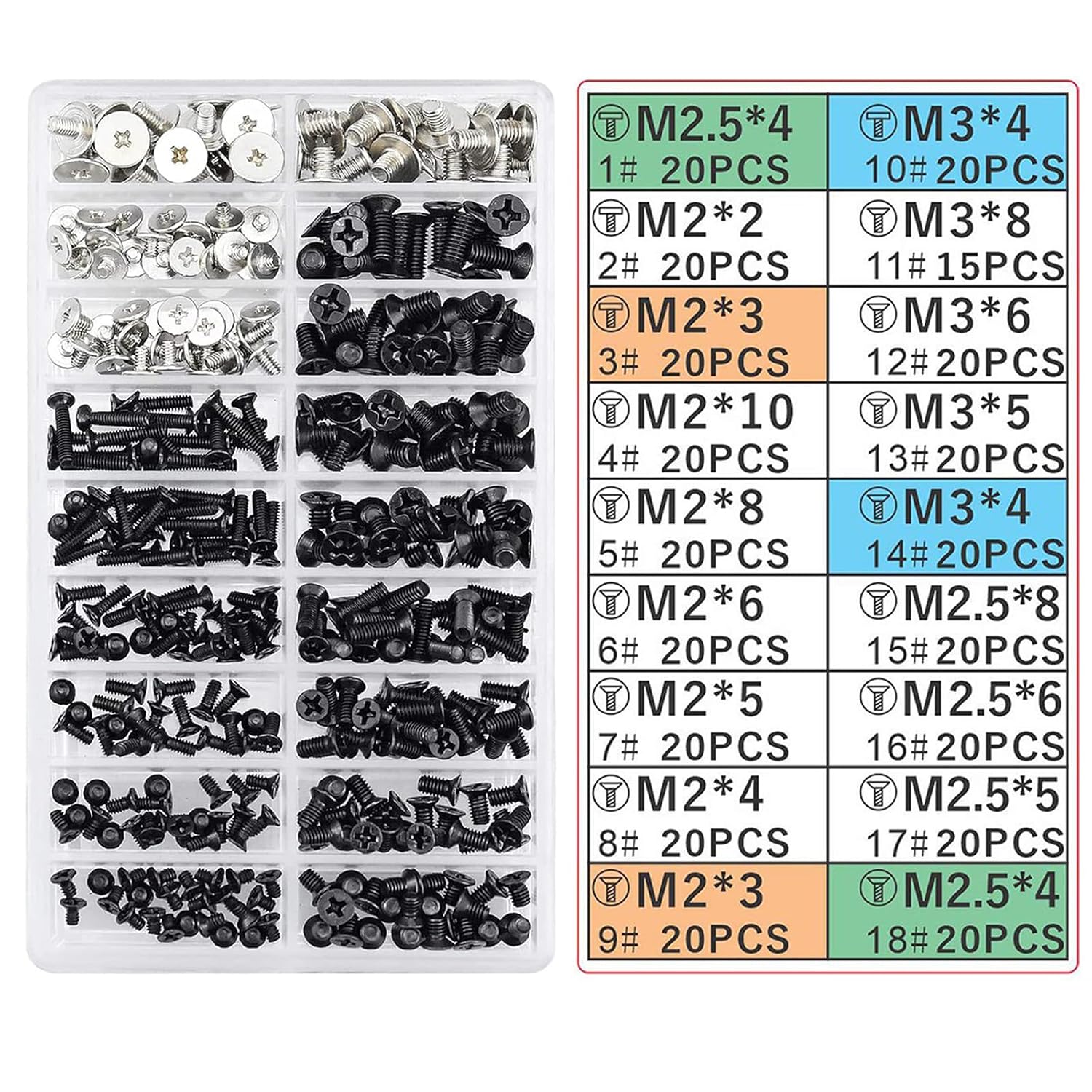 Laptop Screws SSD Fastening Flat Components PC Screw Components M.2 M 2.5 M 3 355 LAPTOP WITH STORAGE CASE