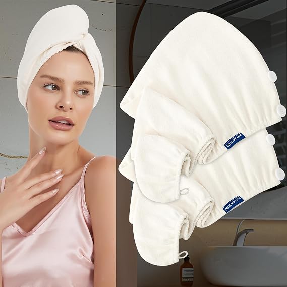 Ultra-Absorbent Microfiber Hair Towels-2Pack Hair Towel Wrap for Women,Hair Wraps, and Versatile Microfiber Towels for Effortless Drying