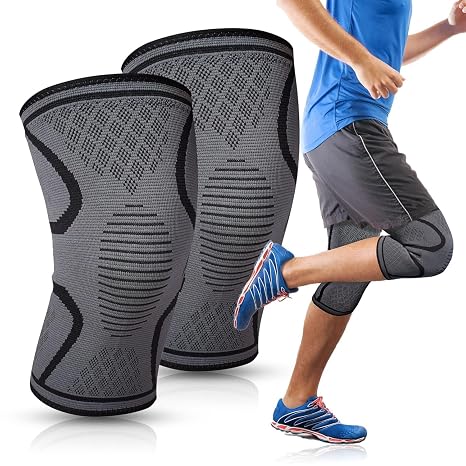Knee Compression Sleeve - 2 Pack - Braces for Knee Pain - Compression for Arthritis, Meniscus Tear, Running - Support for Women and Men - Sleeves Weightlifting (X-Large)