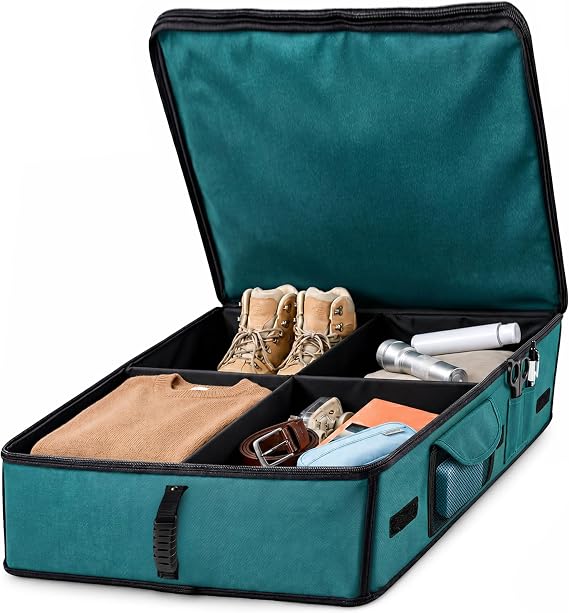 Disc-O-Bed Footlocker, Expandable Under Cot Storage for Camping Gear, Green